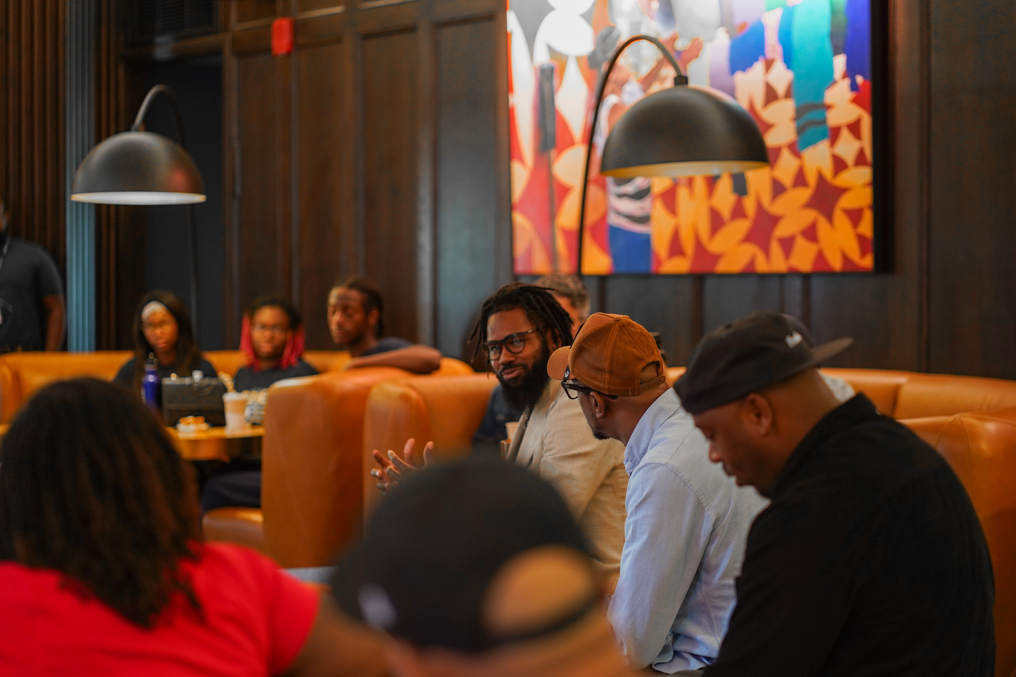 People sitting in restaurant